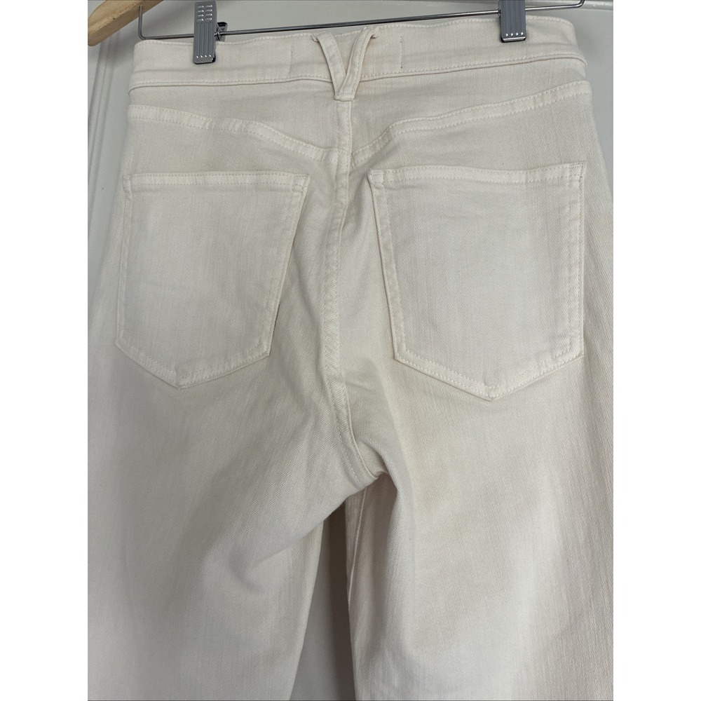 VERONICA BEARD Ecru Ivory Carson Ankle Flare High Rise Jeans Patch Pocket 26 - Picture 7 of 11